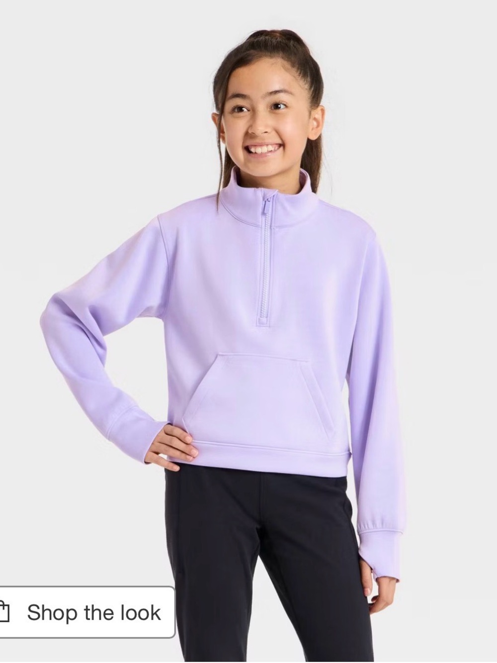 all in motion Lavender Half-Zip Pullover